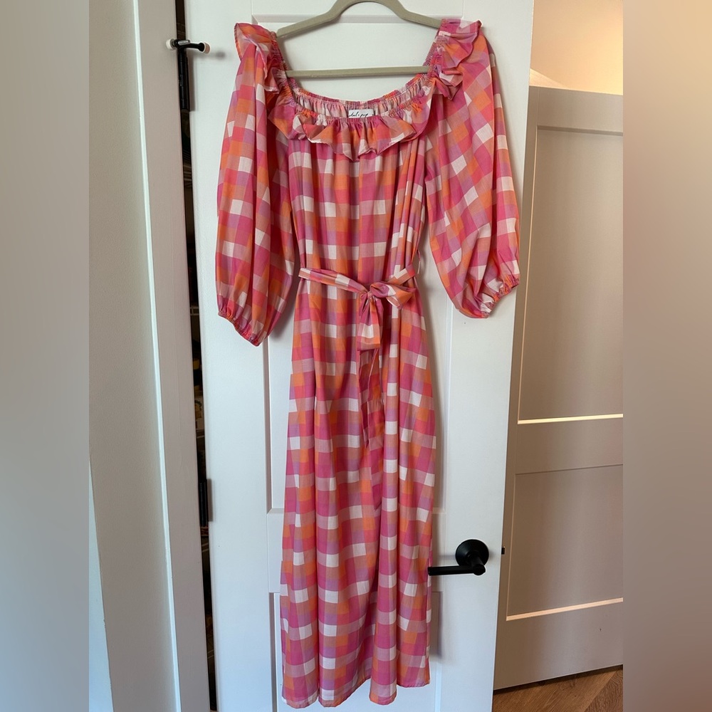 Petal & Pup Checkered Long Sleeve Dress